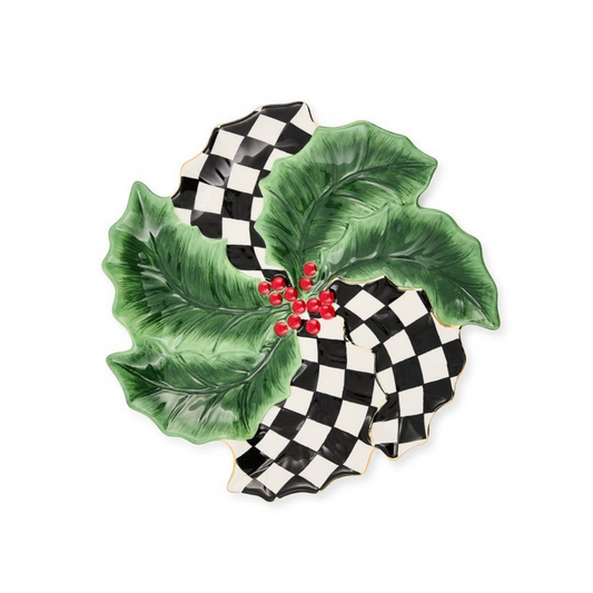 Holly Leaf Ceramic Serving Platter
