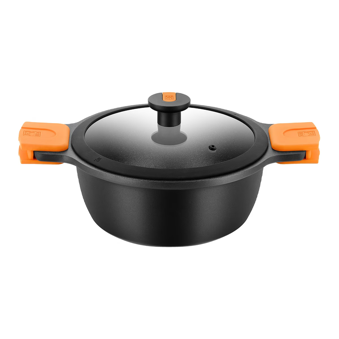 Efficient Pro Cast Aluminum Nonstick Stock Pot with Glass Lid 20 cm 3.0 L
