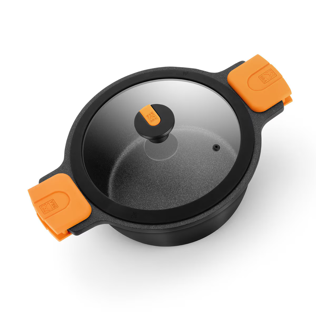 Efficient Pro Cast Aluminum Nonstick Stock Pot with Glass Lid 24 cm, 4.0 L