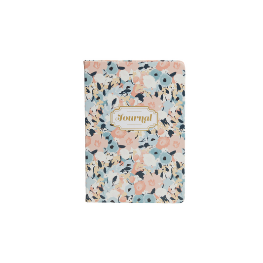 6"x 8" Hardcover Faux Leather Journal - Floral Pastel