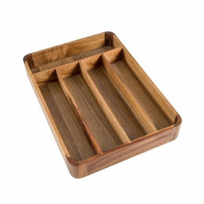 Acacia Cutlery Tray W Rounded Corners