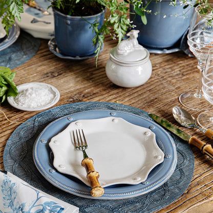 Berry & Thread Scalloped Dessert/Salad Plate - Whitewash