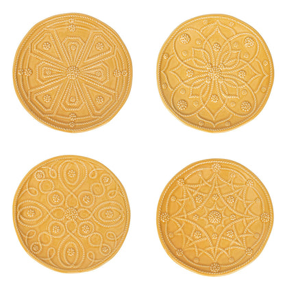 Jardins du Monde Side/Cocktail Plate Assorted Set/4 - Daffodil