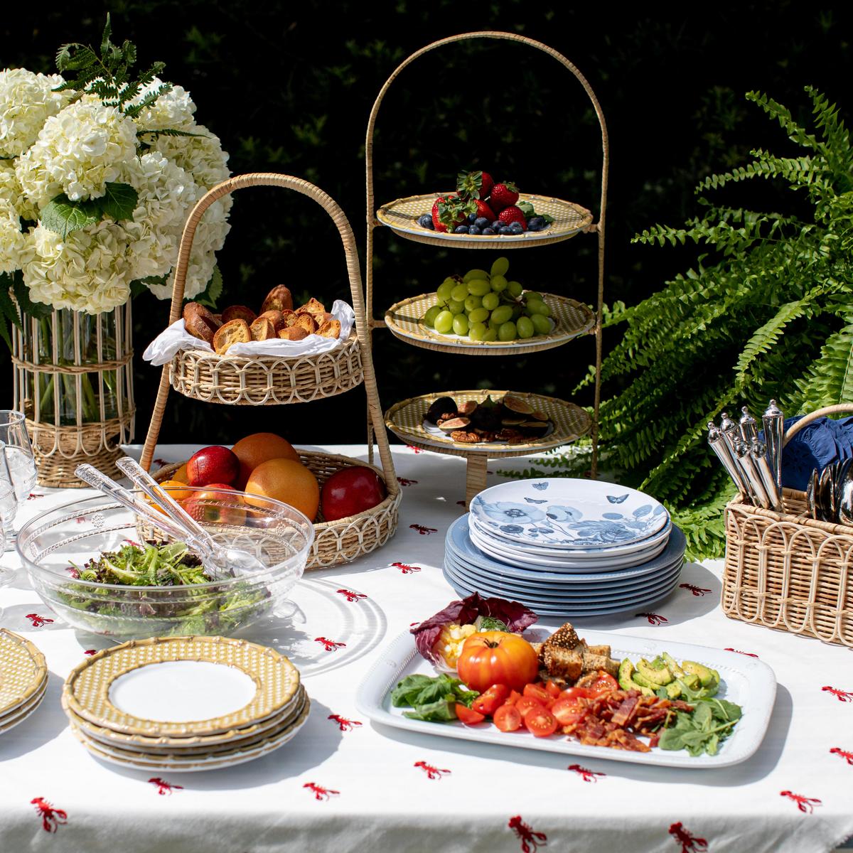 Provence Rattan Triple Tiered Server - Whitewash