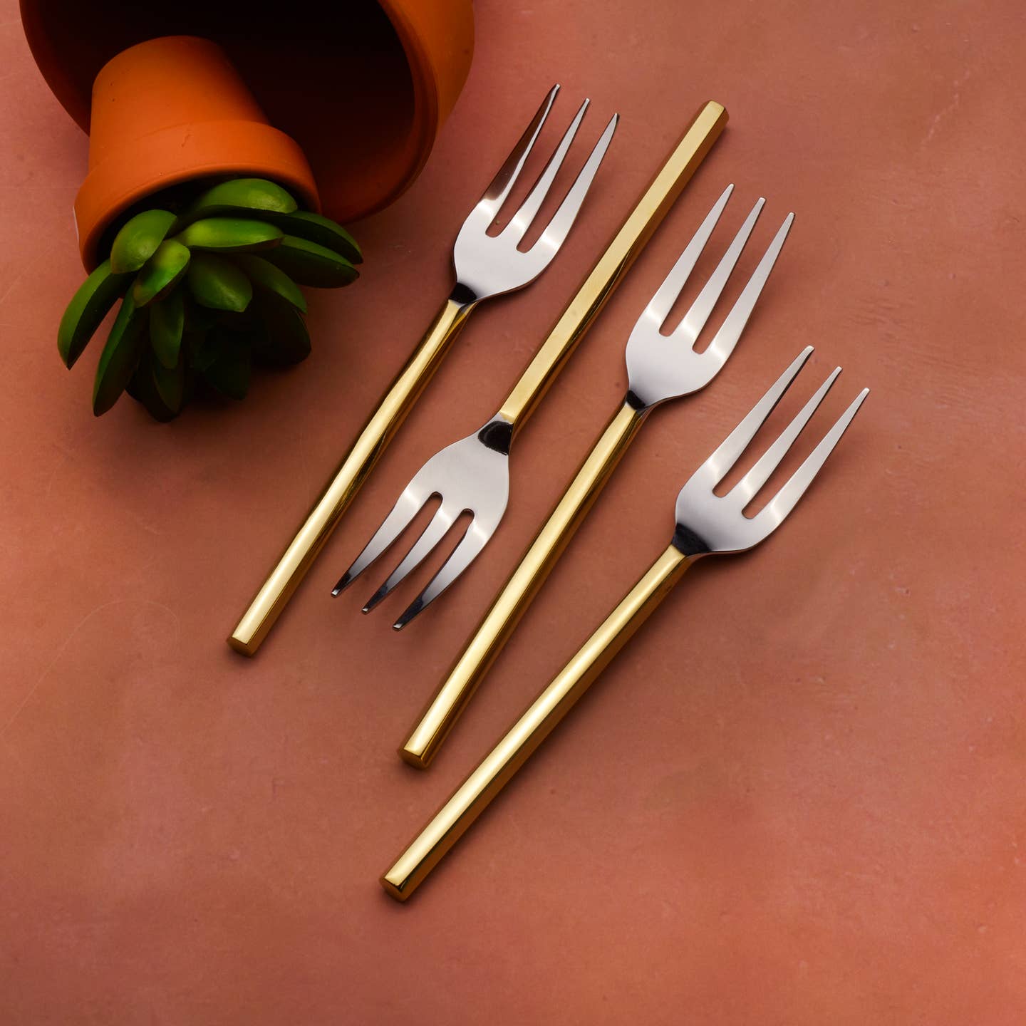 Towle Living Apero Gold Set of 4 Appetizer Forks