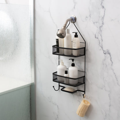 Arise Shower Caddy with Mesh Shelves Matte Black