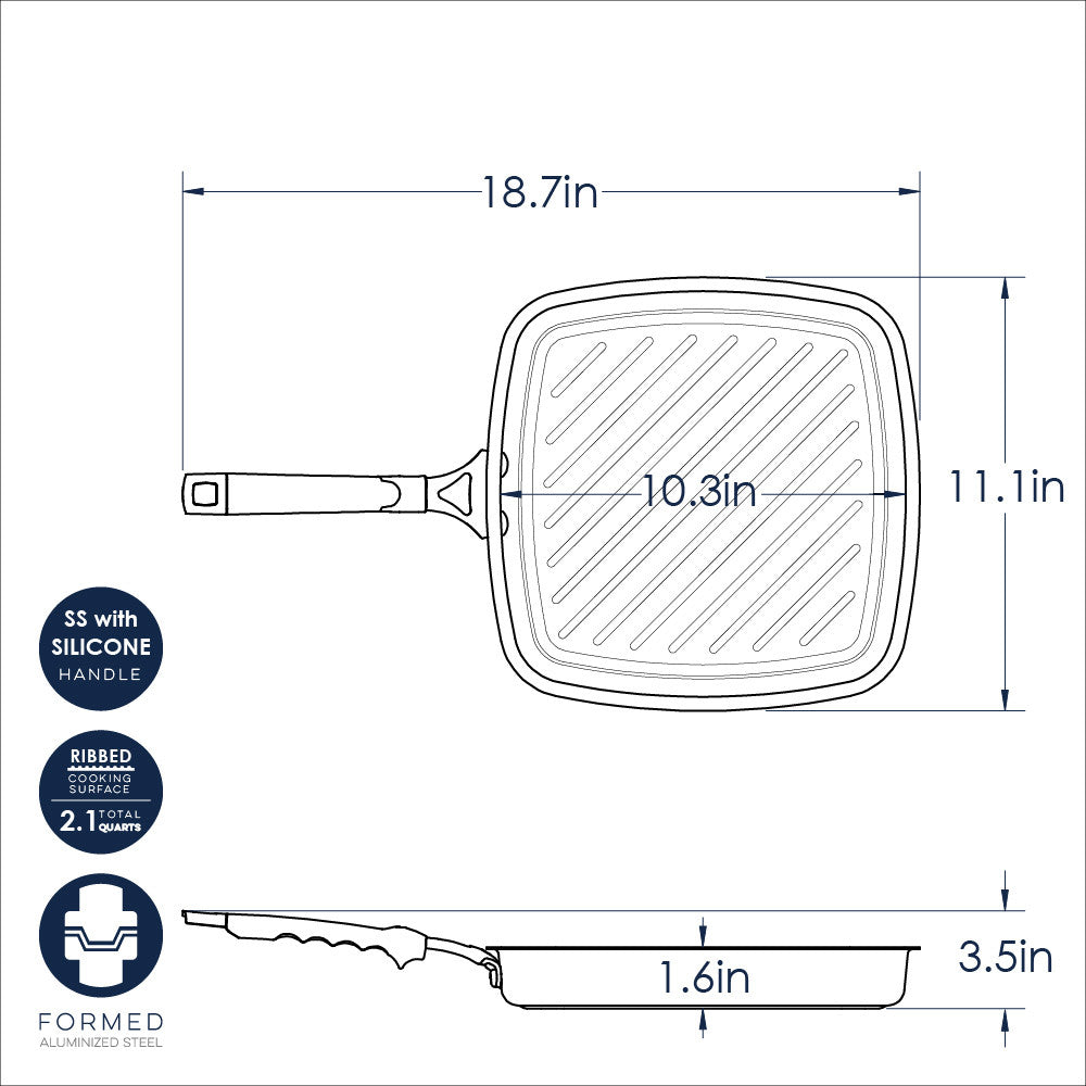 Verde Ceramic Nonstick Searing Grill Pan