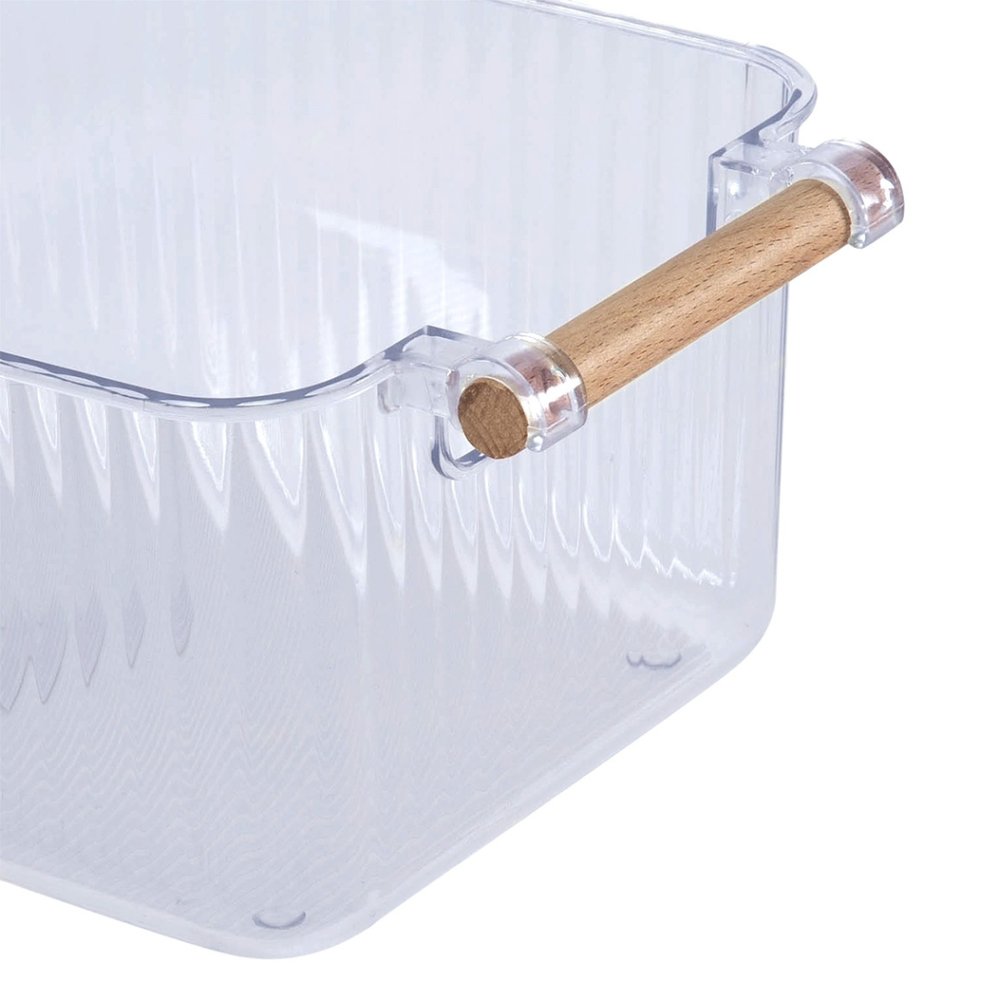 N&T Clara Storage Basket Clear With Wooden 5L