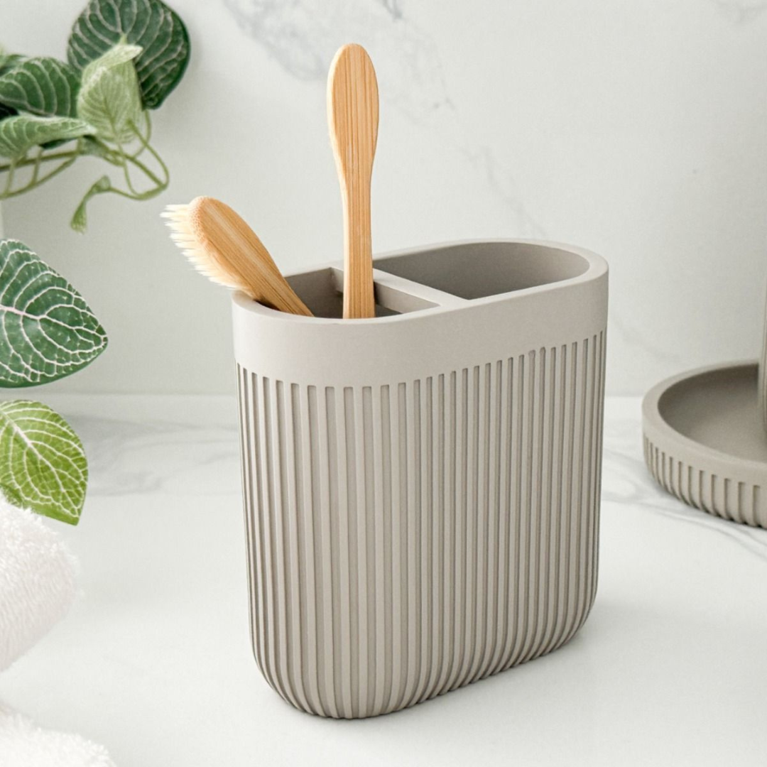 Corbett Toothbrush Holder Resin Taupe