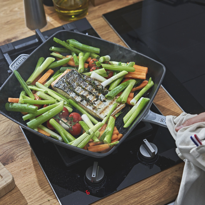 Cast Iron Square Grill Pan 12-inch - Graphite Grey