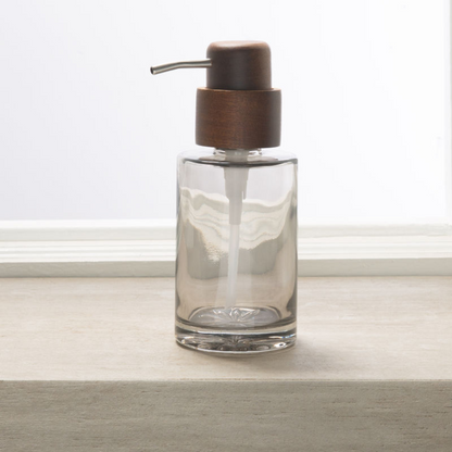 Vaso Soap Dispenser - Glass /Acacia Pump Grey