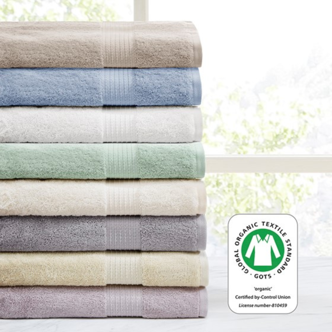 Organic 6 Piece Organic Cotton Towel Set - Tan