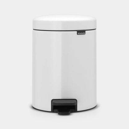 NewIcon Step on Trash Can, 5L White