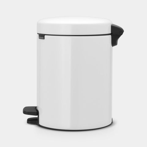 NewIcon Step on Trash Can, 5L White
