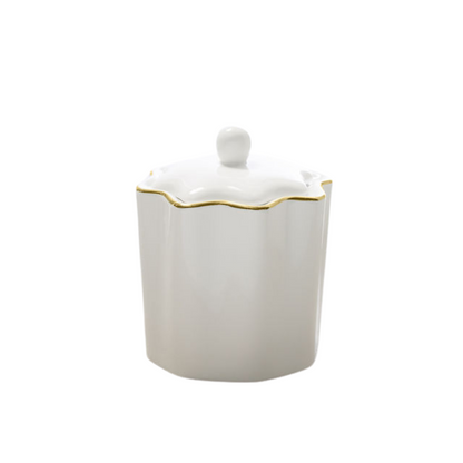 Pavona Cotton Jar Porcelain White/Gold