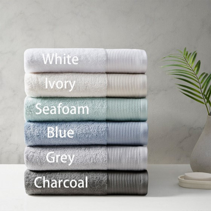 Nuage Cotton Tencel Blend Antimicrobial 6 Piece Towel Set - Charcoal