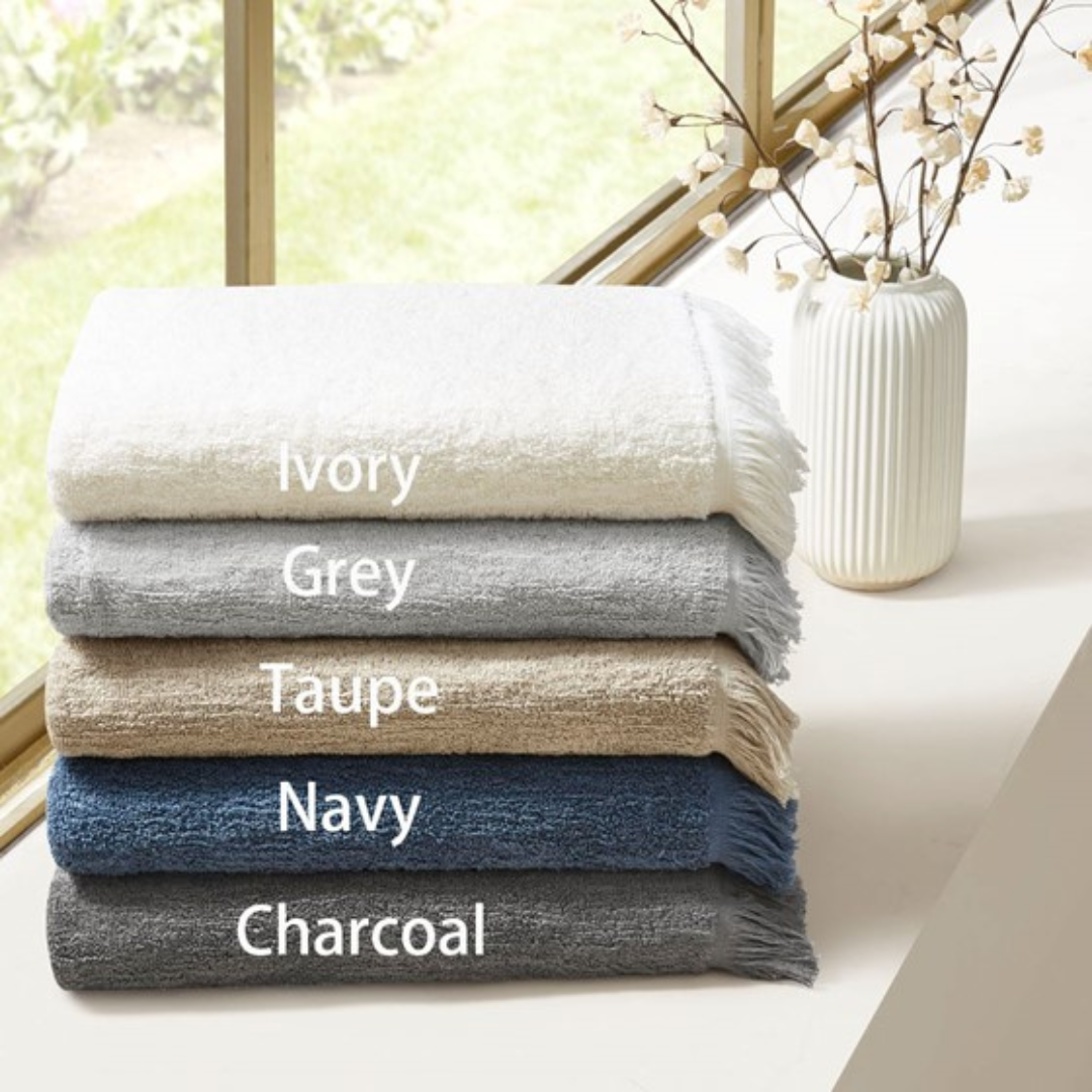 Nova Cotton Dobby Slub 6 Piece Towel Set - Navy