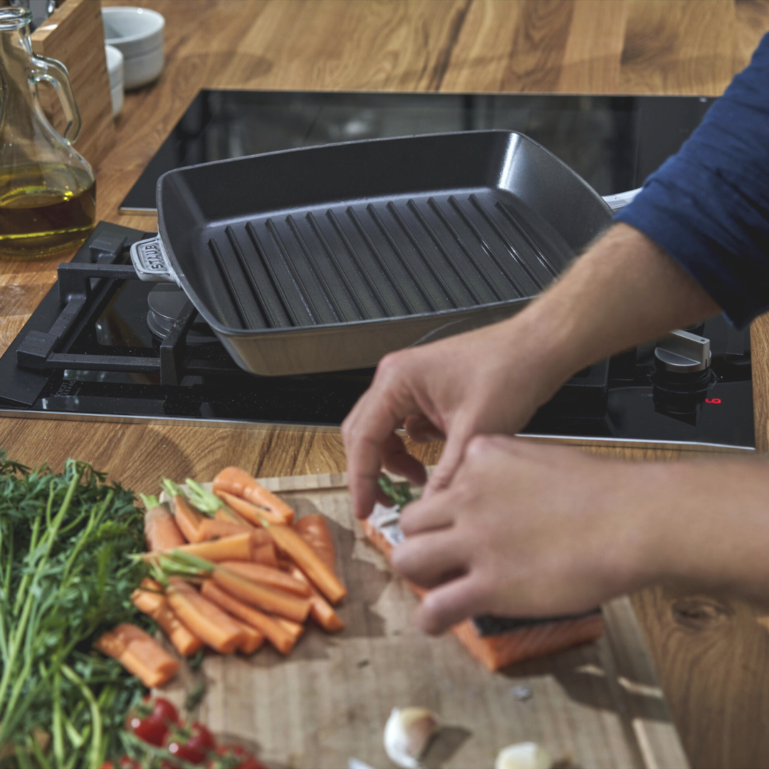 Cast Iron Square Grill Pan 12-inch - Graphite Grey