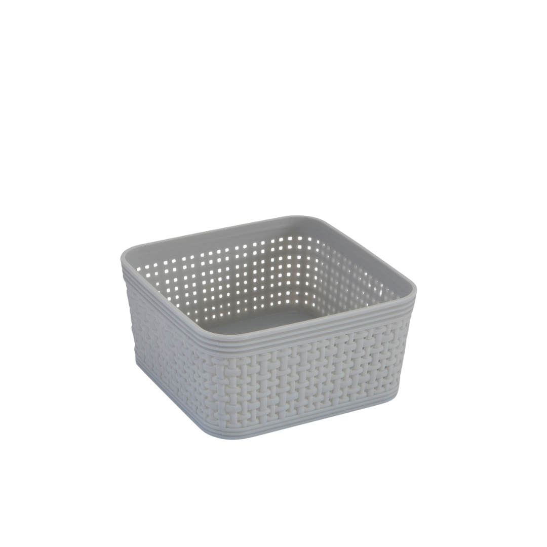 N&T 6pc Weave Organizer Basket Set Plastic Grey