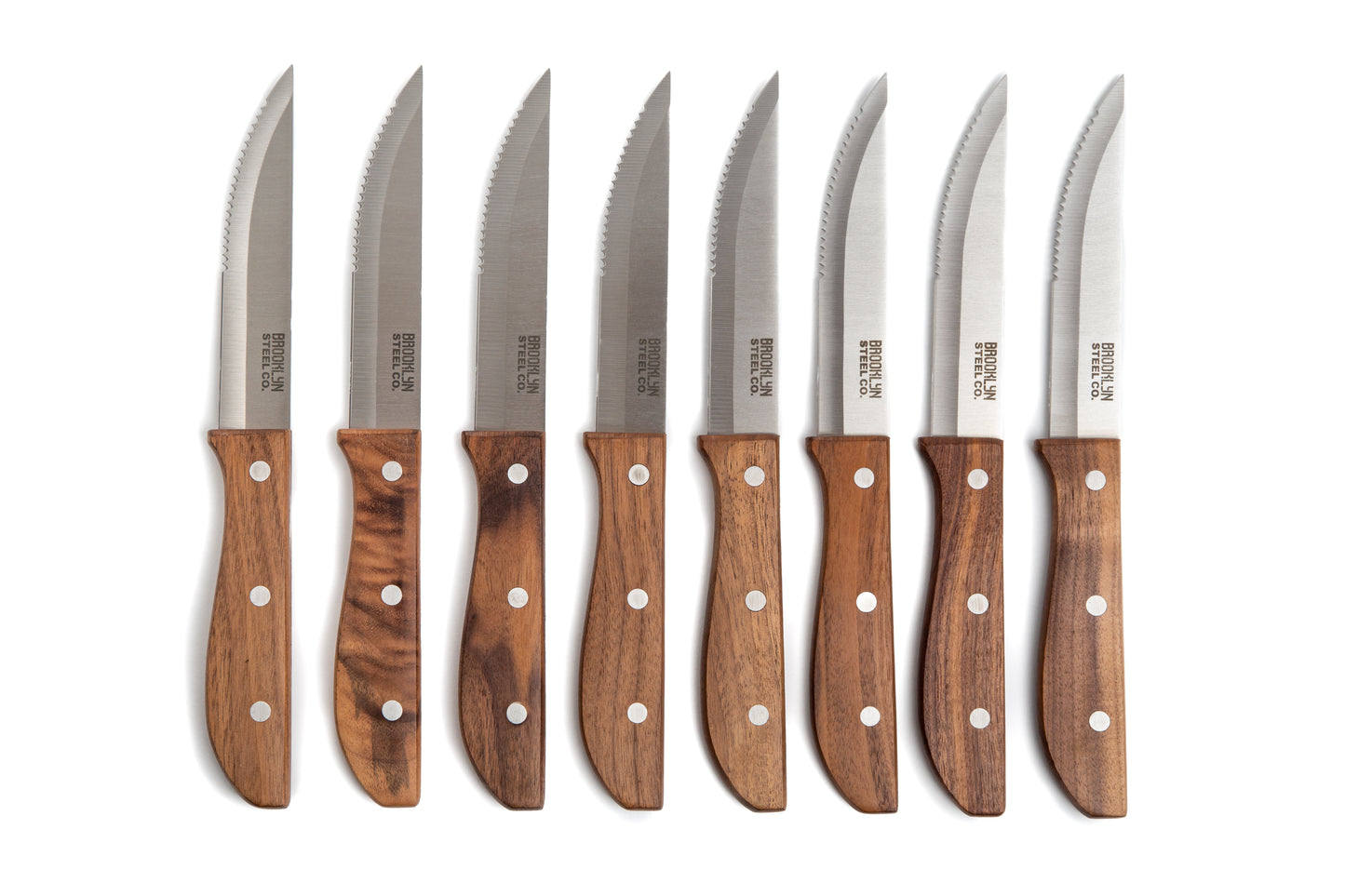8Pc Jumbo Steak Knives Walnut