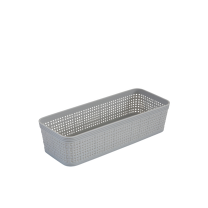 N&T 6pc Weave Organizer Basket Set Plastic Grey