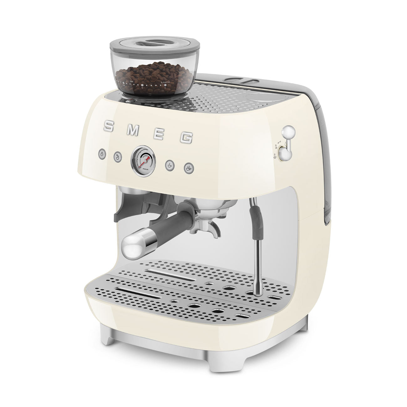50s Retro Style Aesthetic Semi-Automatic Espresso Coffee Machine- Cream