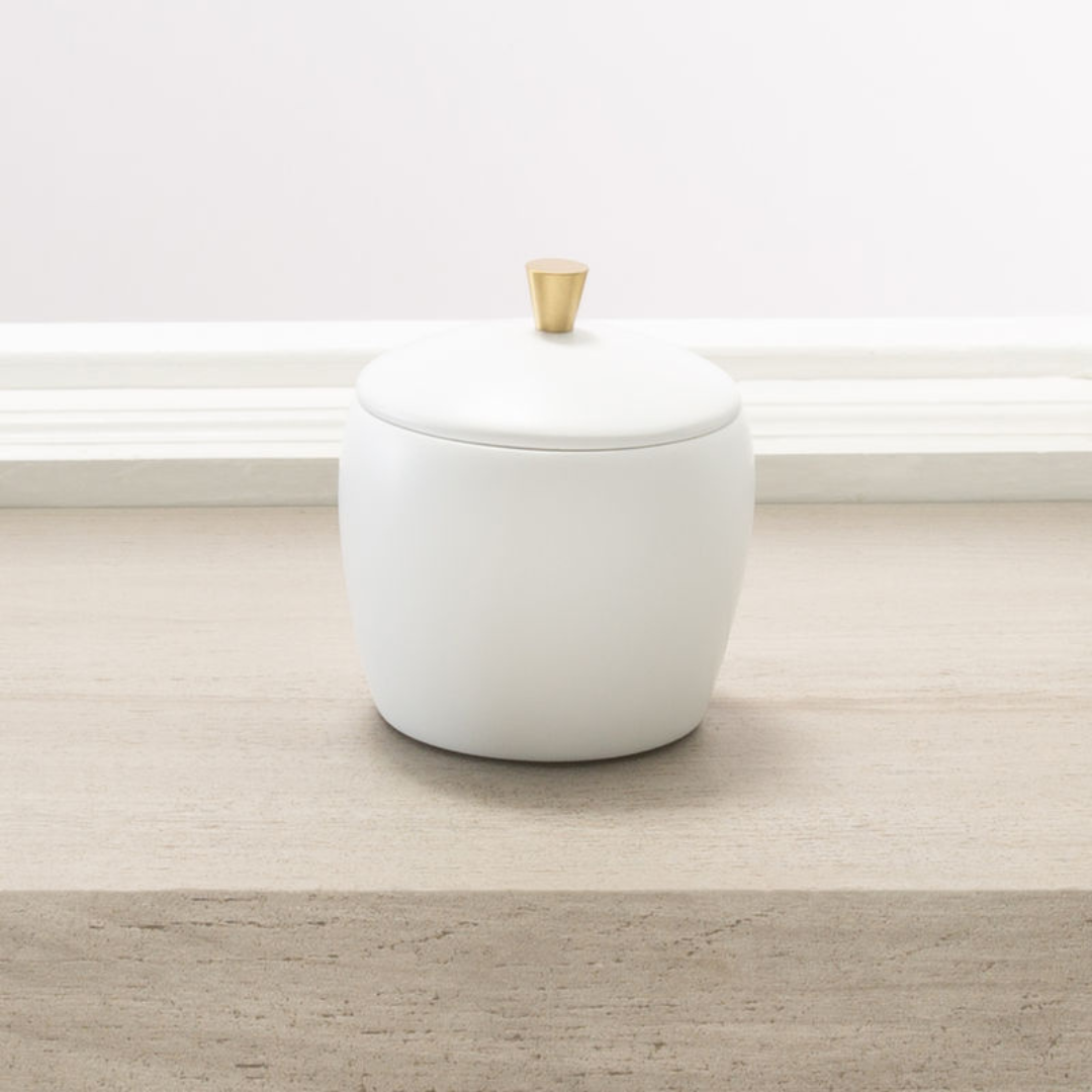 Sophia Resin Cotton Jar White