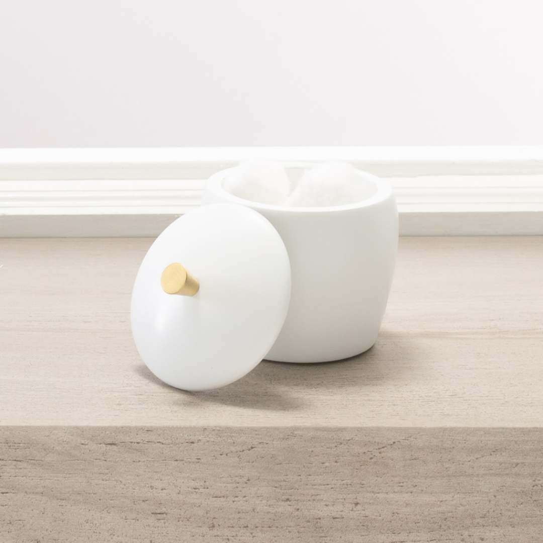 Sophia Resin Cotton Jar White