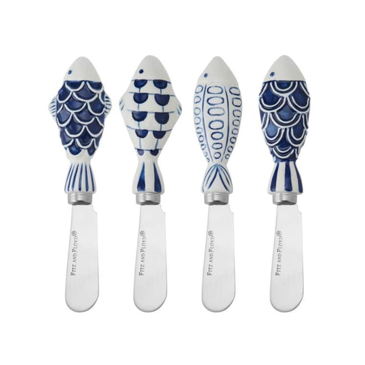 Set of 4 Blue Fin Spreaders, Assorted