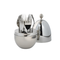 Egg Holder Silver - 6 Forks