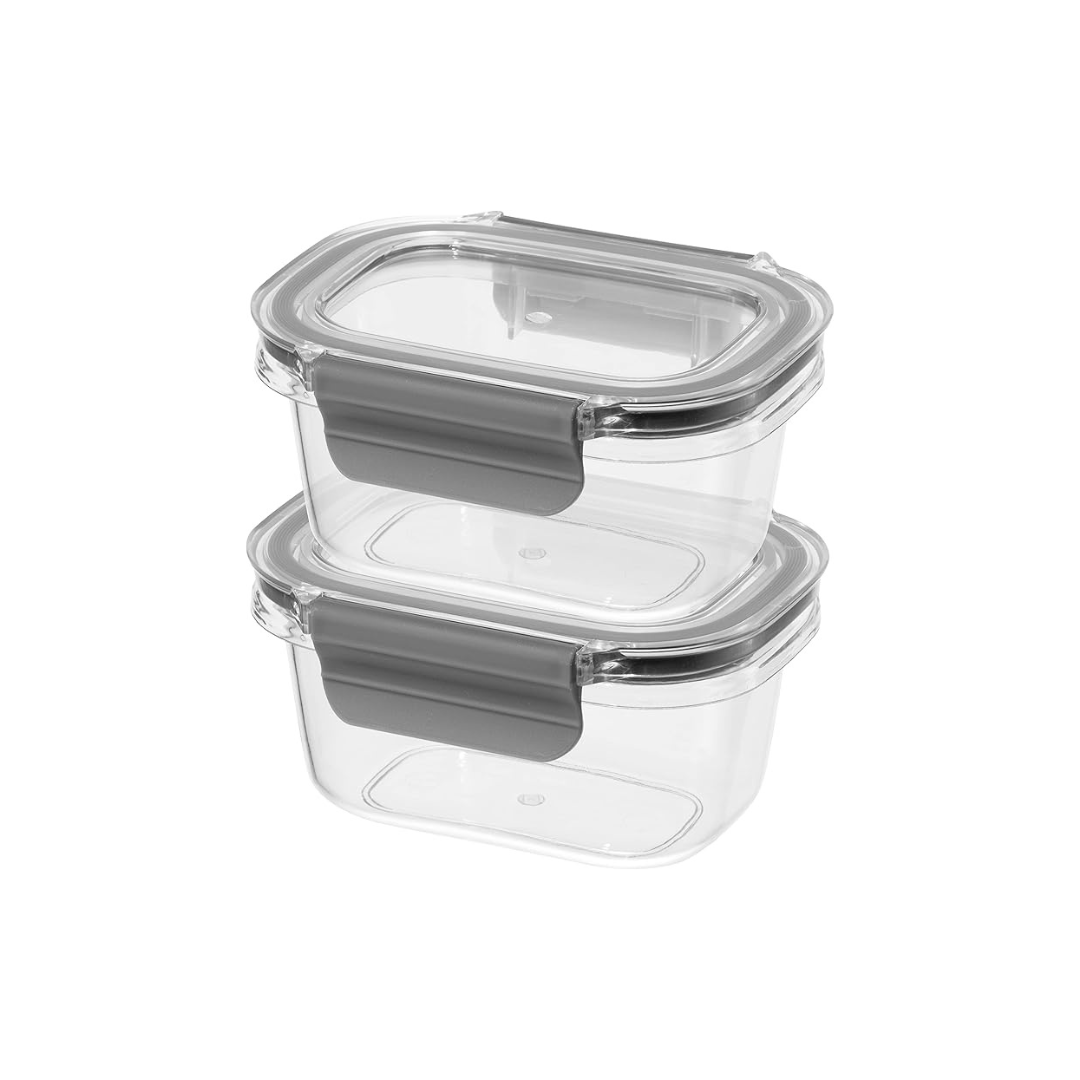 Set of 2 Clarity Containers w/ Clamp Lids (12 oz)