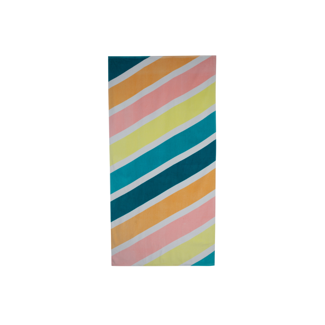 Amalfi Stripe Velour Beach Towel 32" x 64"