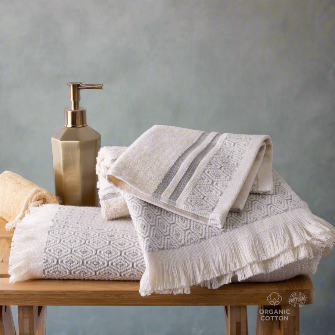 Lisbon Hand Towel Grey- Natural