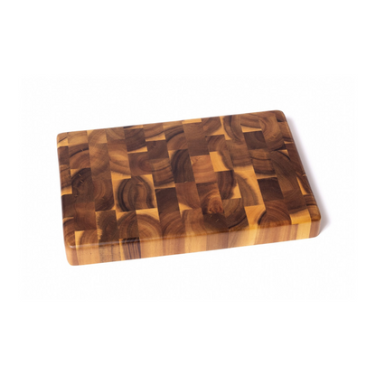Acacia End Grain Chopping Block with Inset Handles