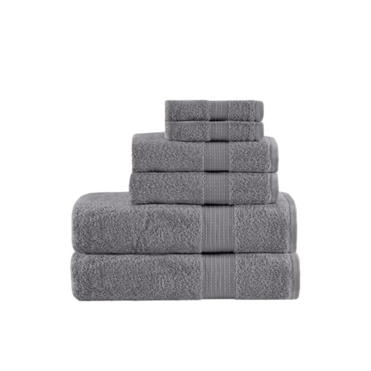 Organic 6 Piece Organic Cotton Towel Set - Charcoal