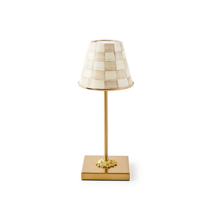 Mocha Check LED Rechargeable Cafe Table Lamp