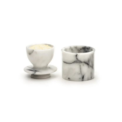 White Marble Butter Pot