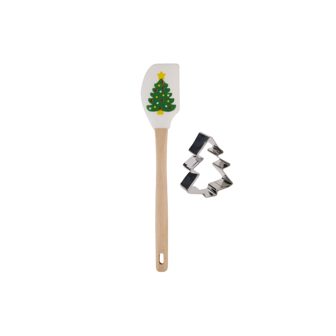 Christmas Tree Spatula And Cookie Cutter Gift Set