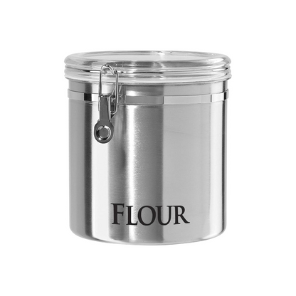 Stainless Steel Jumbo 8"  "FLOUR" Clamp Canister