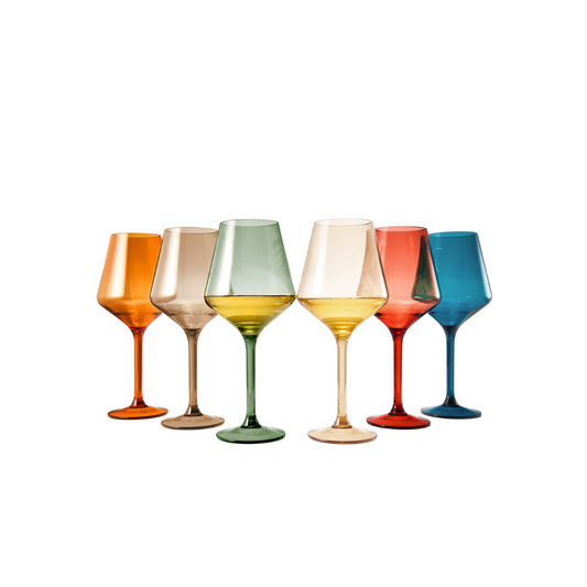 Set of 6 European-style crystal wine glasses