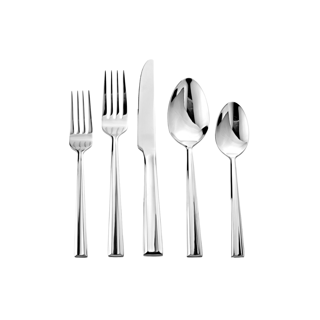 Plait Mirrored 18/0 Stainless Steel 20 Piece Flatware Set, Service For 4