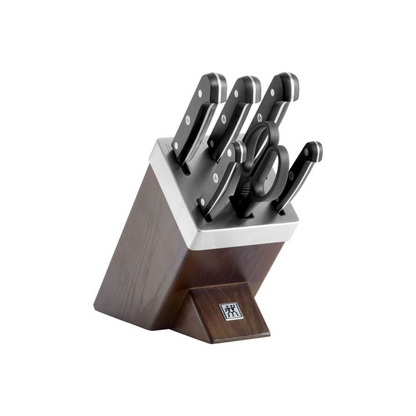 Ash Wood Gourmet Self Sharpening Knife Block Set, 7-Piece