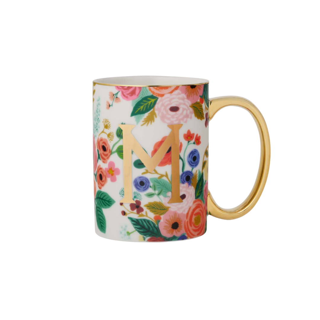 Garden Party Porcelain Monogram Mug - M