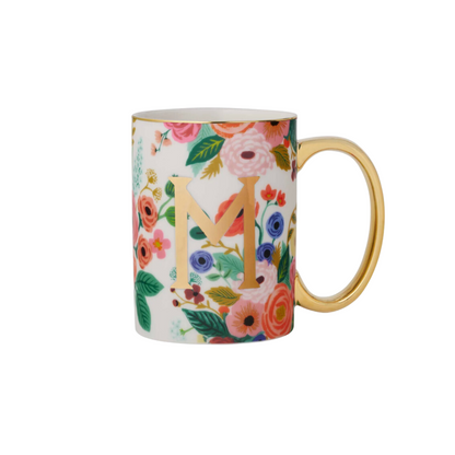 Garden Party Porcelain Monogram Mug - M