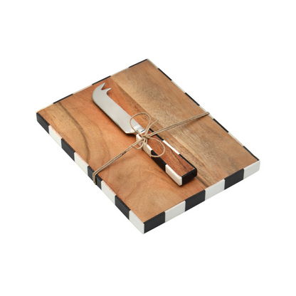 Chenonceau Checkerboard Cheese Board With Knife