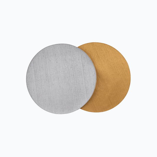 Dubai Reversible Circle Placemat - - Linen Gold / Linen Silver