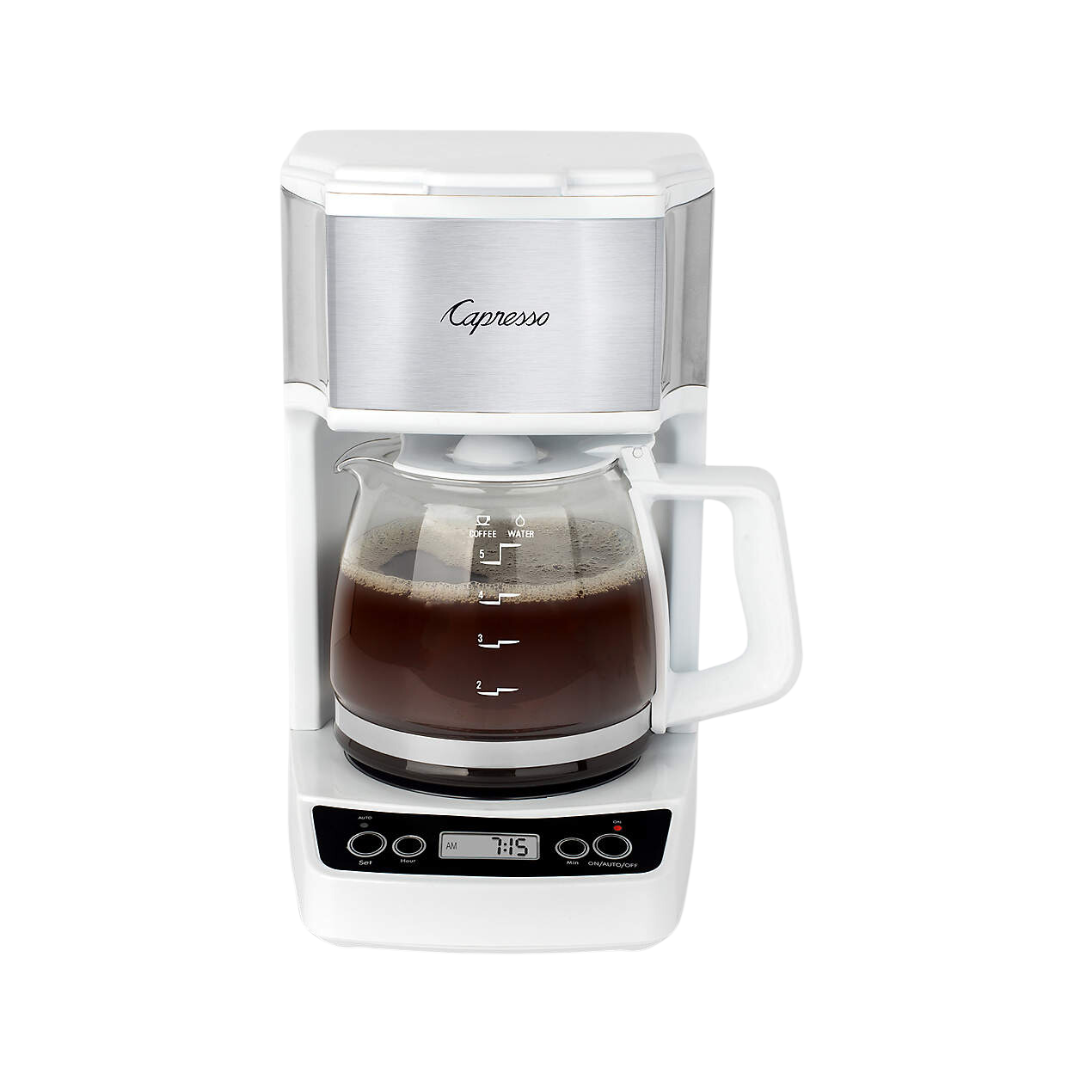 5-Cup Mini White Drip Coffee Maker - White