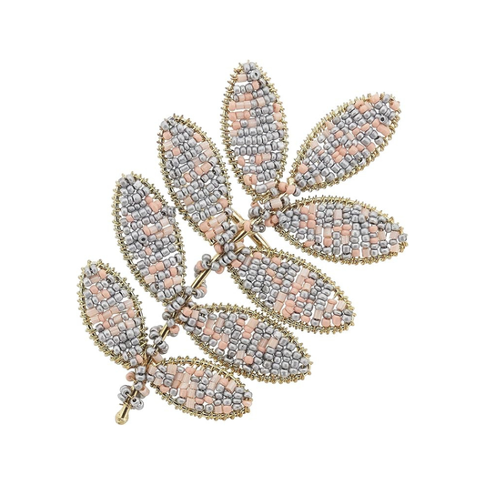 Beaded Leaf Napkin Ring Set of 4