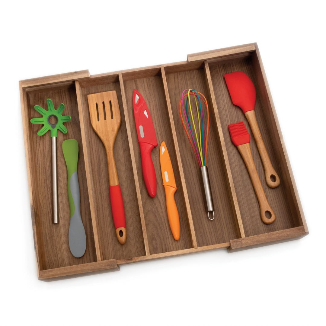 Acacia Expandable Cutlery Holder