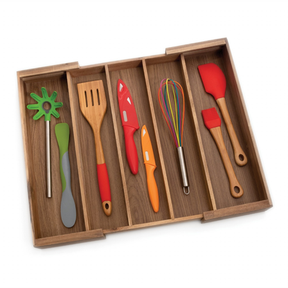 Acacia Expandable Cutlery Holder